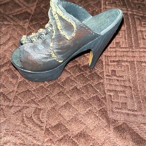 Miniatures Black Peep-Toe Platform Heel Figurine